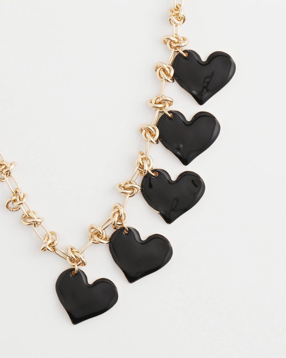 Black Heart Drop Off Necklace Black - Chico's