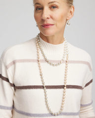Art Deco Beaded Necklace Pink - Chico's