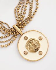 White Enamel Pendant Necklace White - Chico's