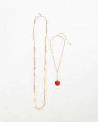 Convertible Beaded Pendant Necklace Orange - Chico's