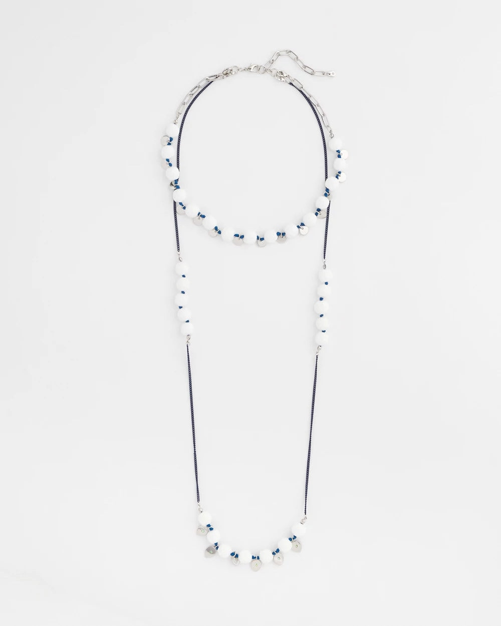 Convertible White Stone Necklace Blue And White - Chico's