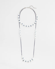Convertible White Stone Necklace Blue And White - Chico's