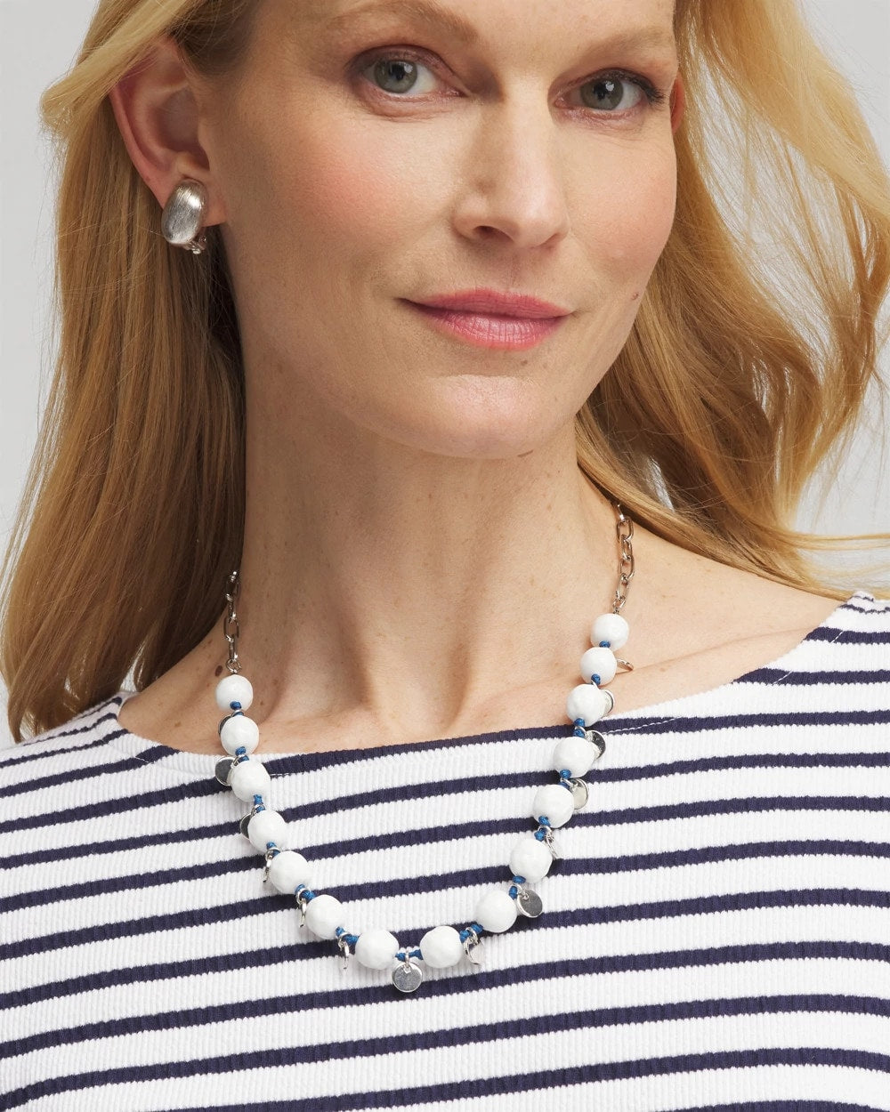 Convertible White Stone Necklace Blue And White - Chico's