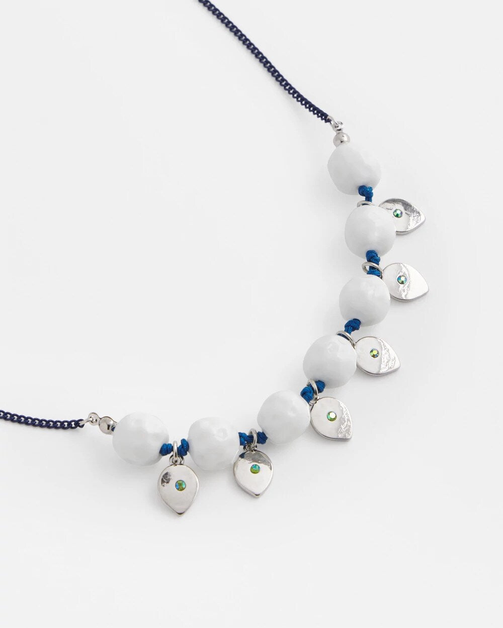Convertible White Stone Necklace Blue And White - Chico's
