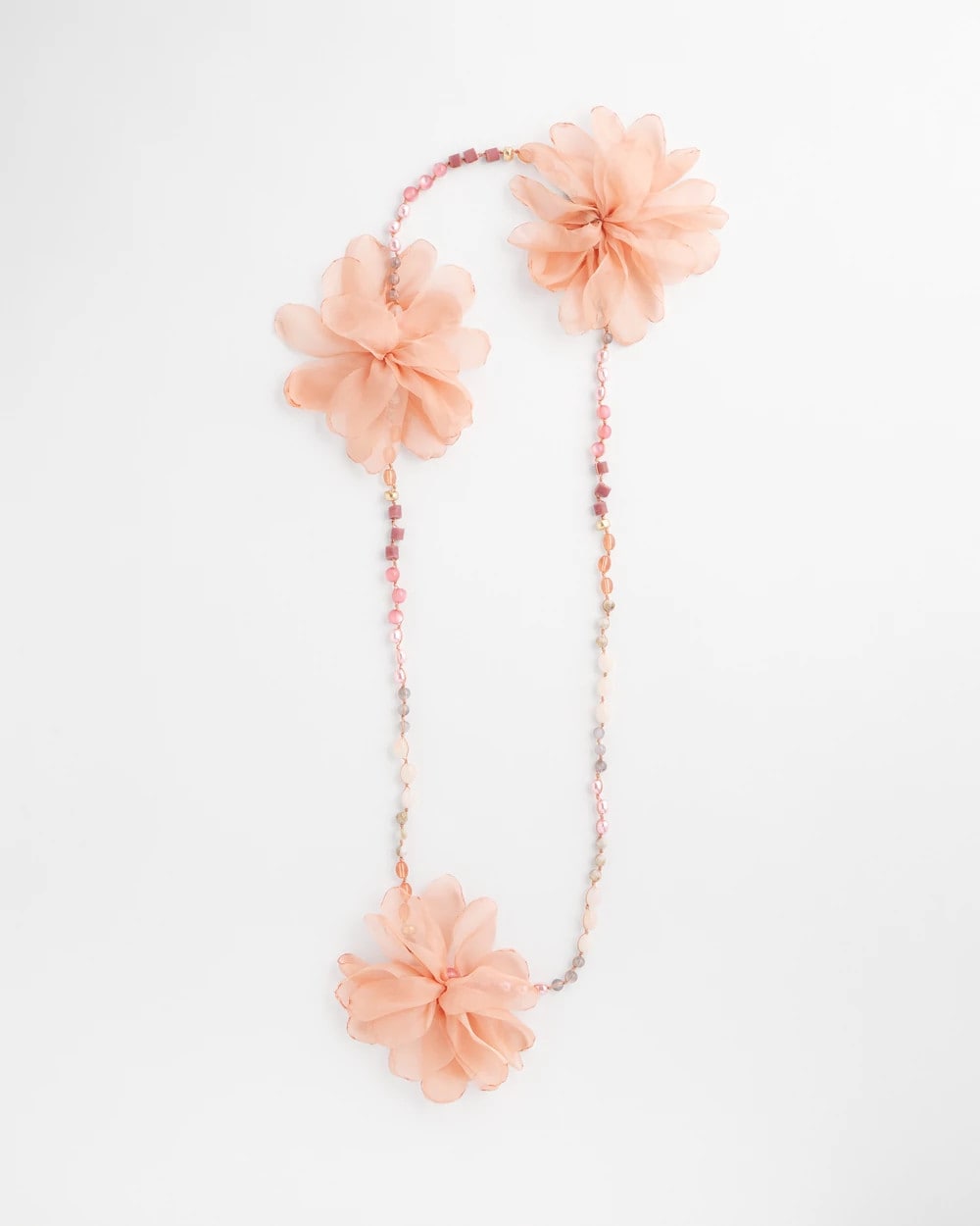Pink Floral Aventurine Long Single Necklace Pink - Chico's