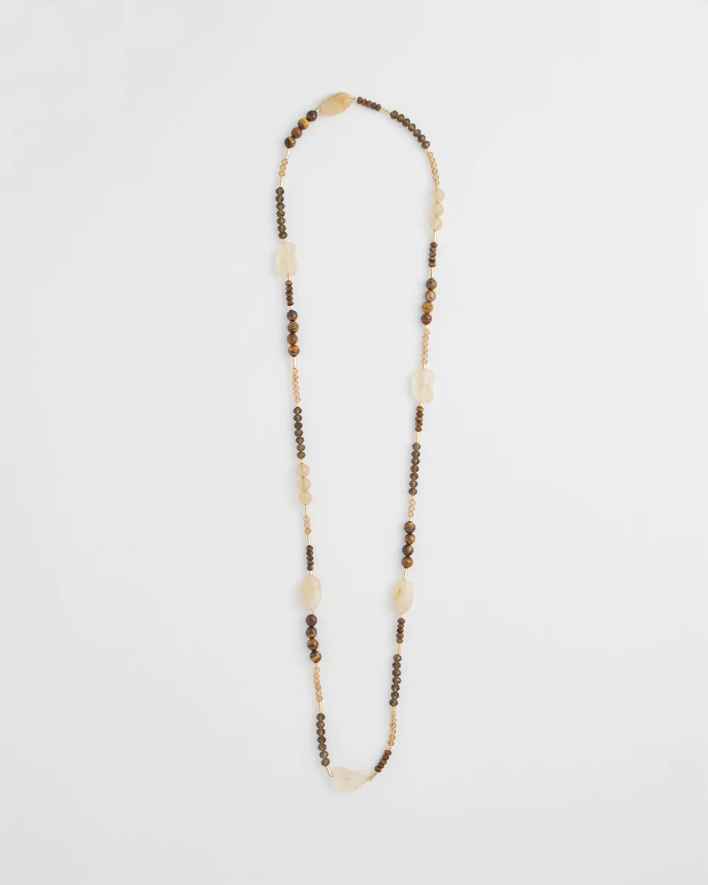 Tiger's Eye Single-Strand Necklace Neutral - Chico's