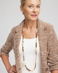 Tiger's Eye Single-Strand Necklace Neutral - Chico's