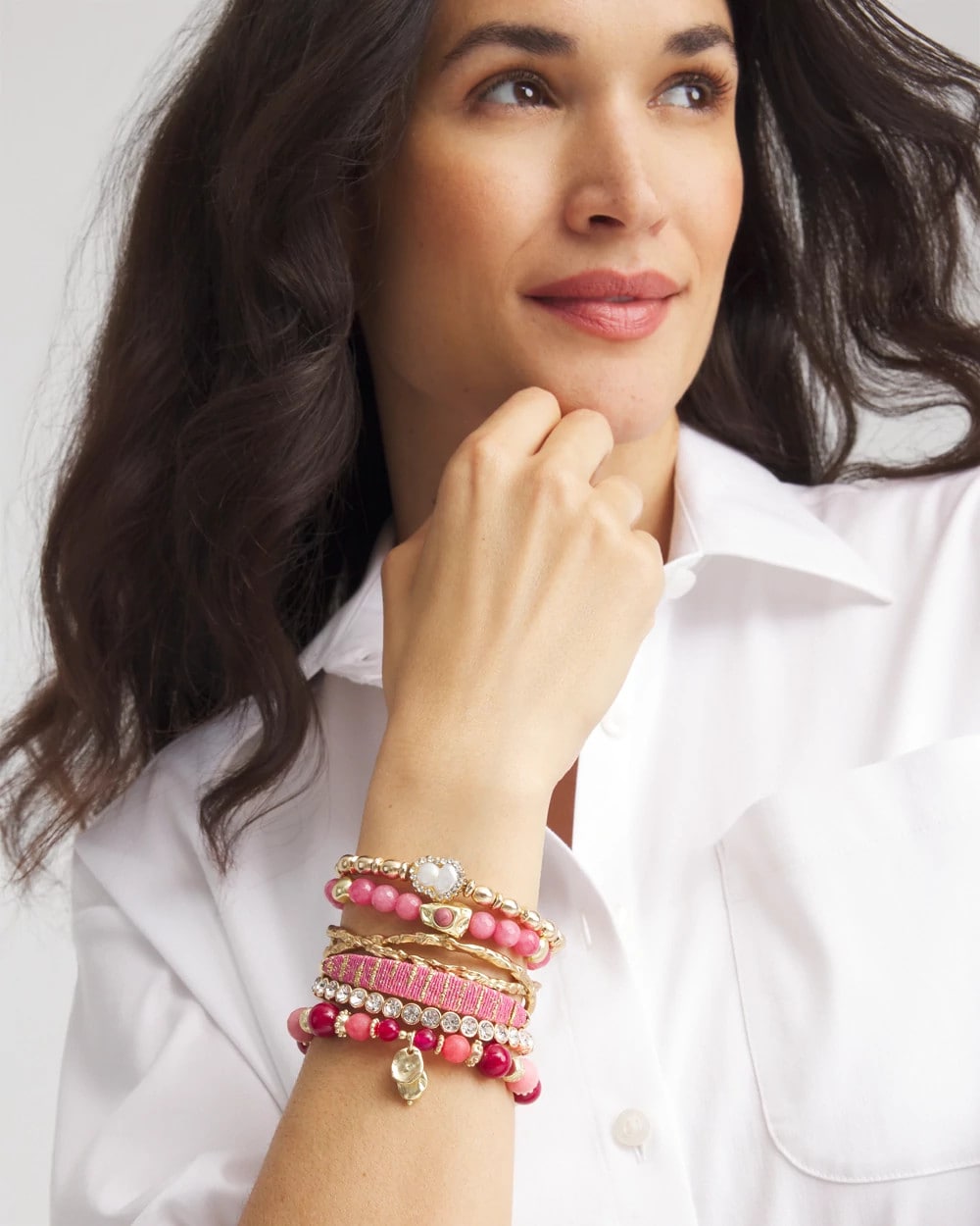 Thread Wrapped Cuff Bracelet Pink - Chico's