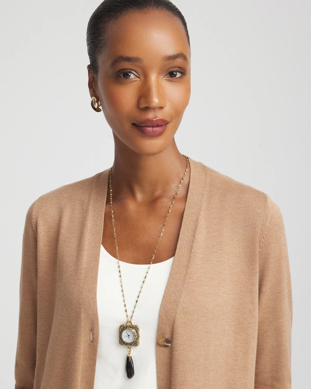 Clock Pendant Necklace Gold - Chico's