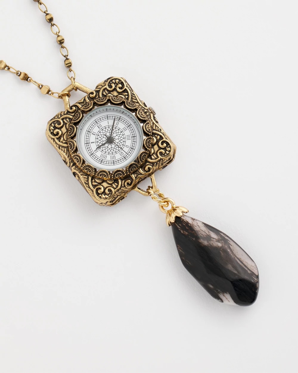 Clock Pendant Necklace Gold - Chico's