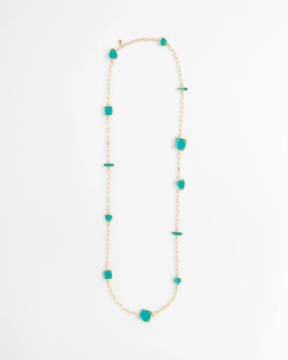 Gold Tone Single-Strand Necklace Blue - Chico's