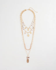 Convertible Pink & Gold Beaded Necklace Pink - Chico's