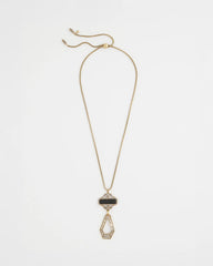 Adjustable Amulet Pendant Necklace Black/Gold - Chico's