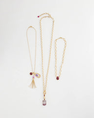 Convertible Three-Strand Stone Pendant Necklace Purple - Chico's
