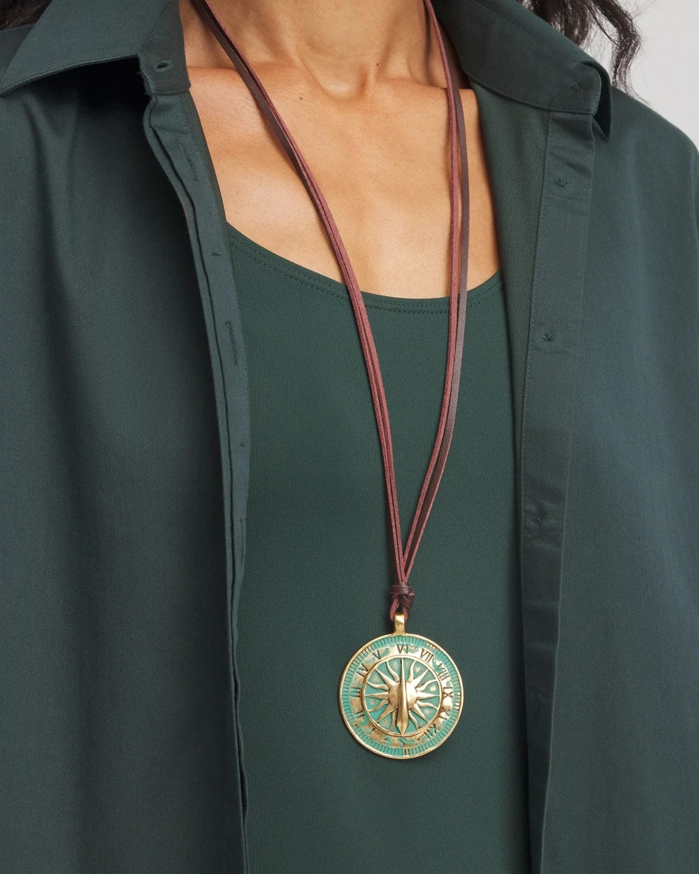 Sundial Medallion Pendant Turquoise - Chico's