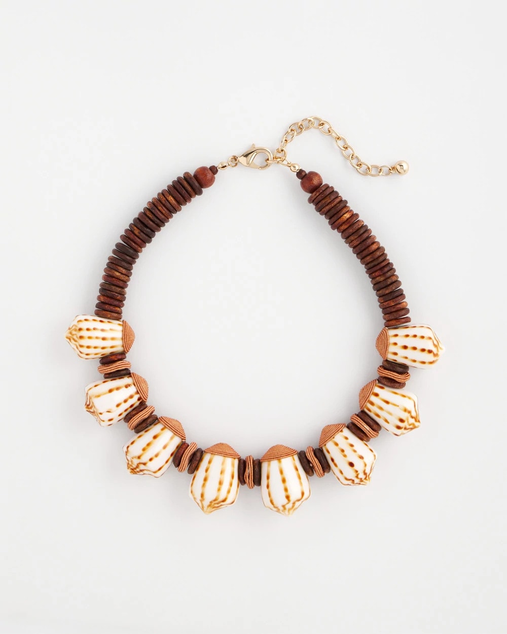Shell & Wood Bib Necklace Neutral - Chico's