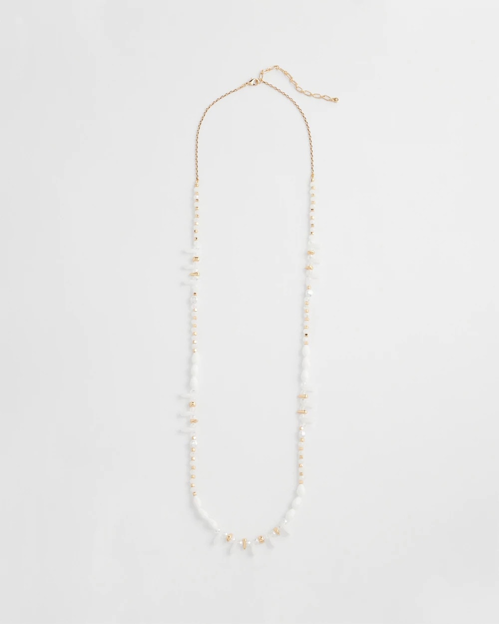 White Beaded Single Strand Necklace White - Chico's