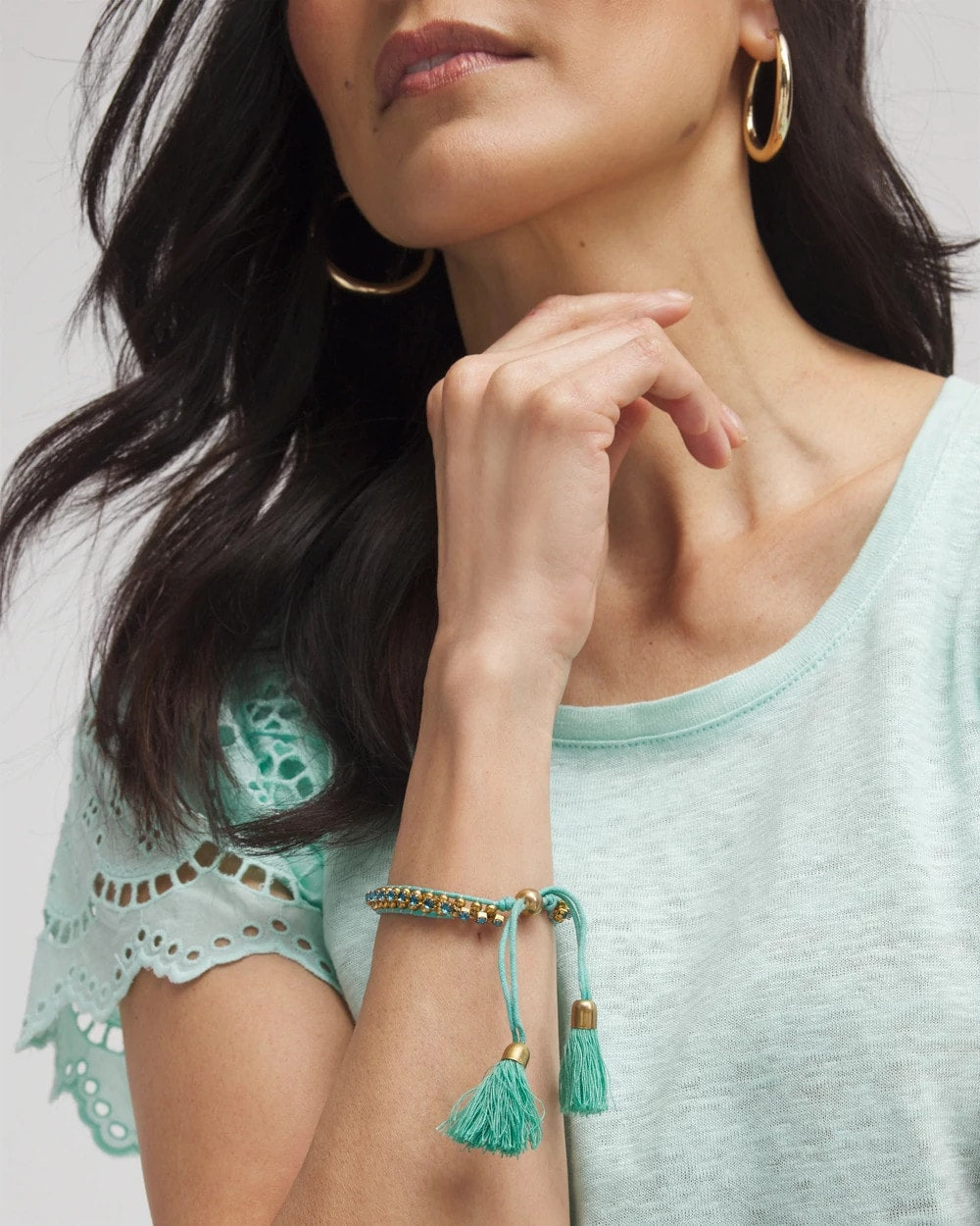 Adjustable Thread Wrapped Bracelet Turquoise - Chico's