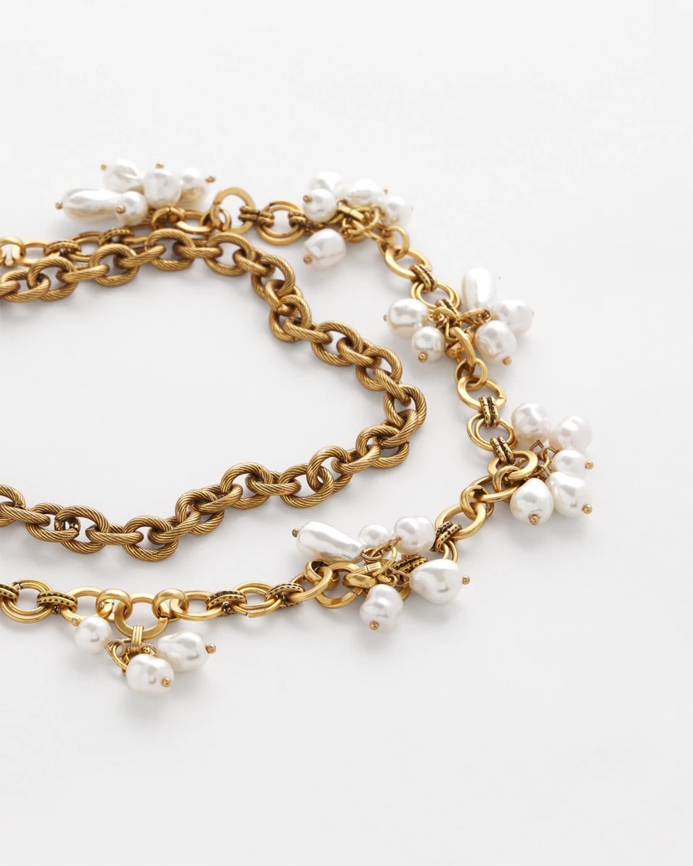 Modern Pearl Clusters Choker Necklace White/Gold - Chico's