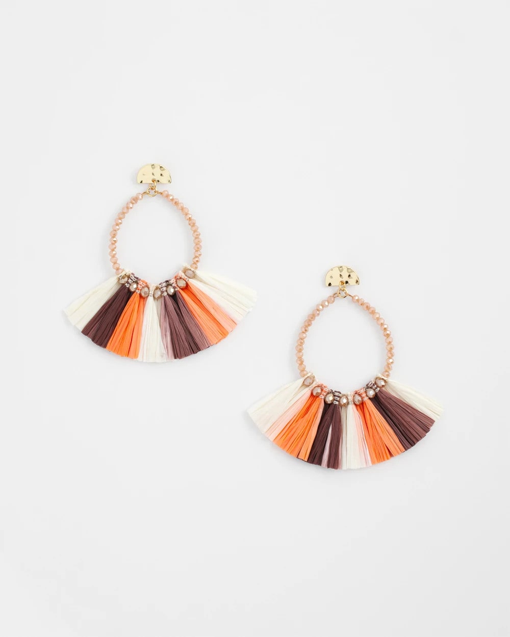 No Droop® Raffia Seed Bead Earrings Sunset Peach - Chico's