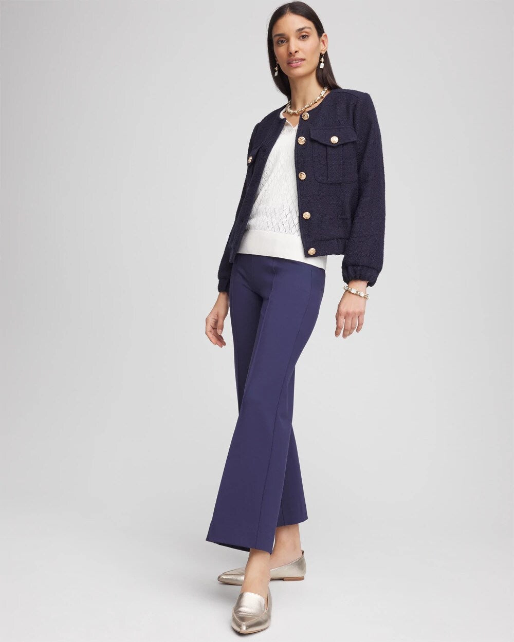 Lightweight Juliet Kick Flare Pants Passport Blue - Chico's