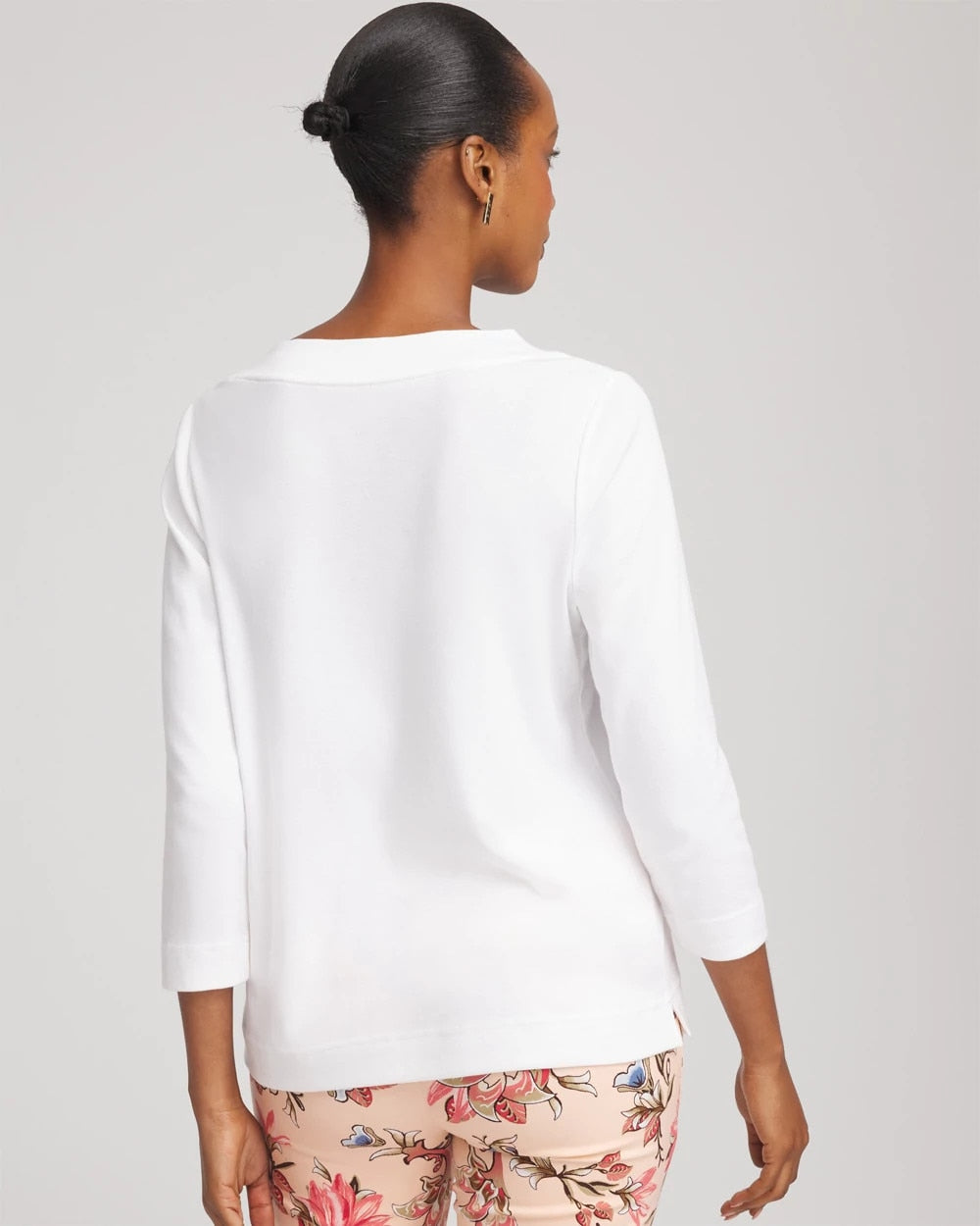 Short Pima 3/4 Sleeve Tee Alabaster - Chico's