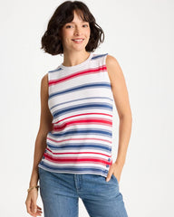 Cotton Button Trim Tank Passport Blue - Chico's