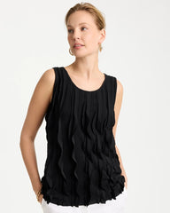 3-D Ruffled Tank Black - Chico's