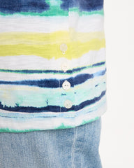 Striped Cotton Slub Elbow-Sleeve Tee Sage Lime - Chico's