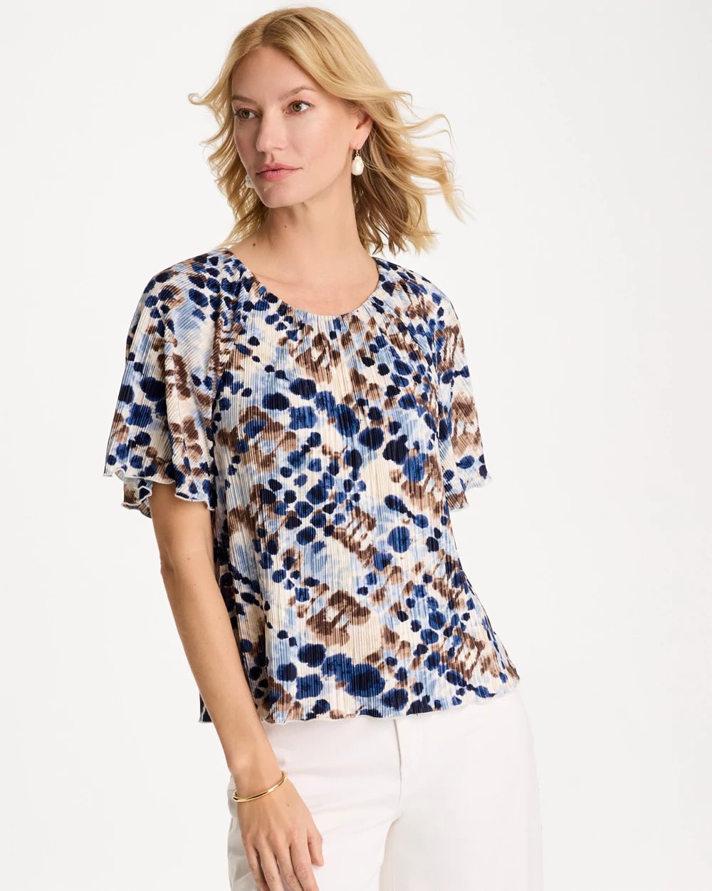 Printed Bodre Tee Passport Blue - Chico's