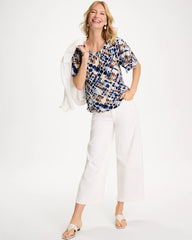 Printed Bodre Tee Passport Blue - Chico's