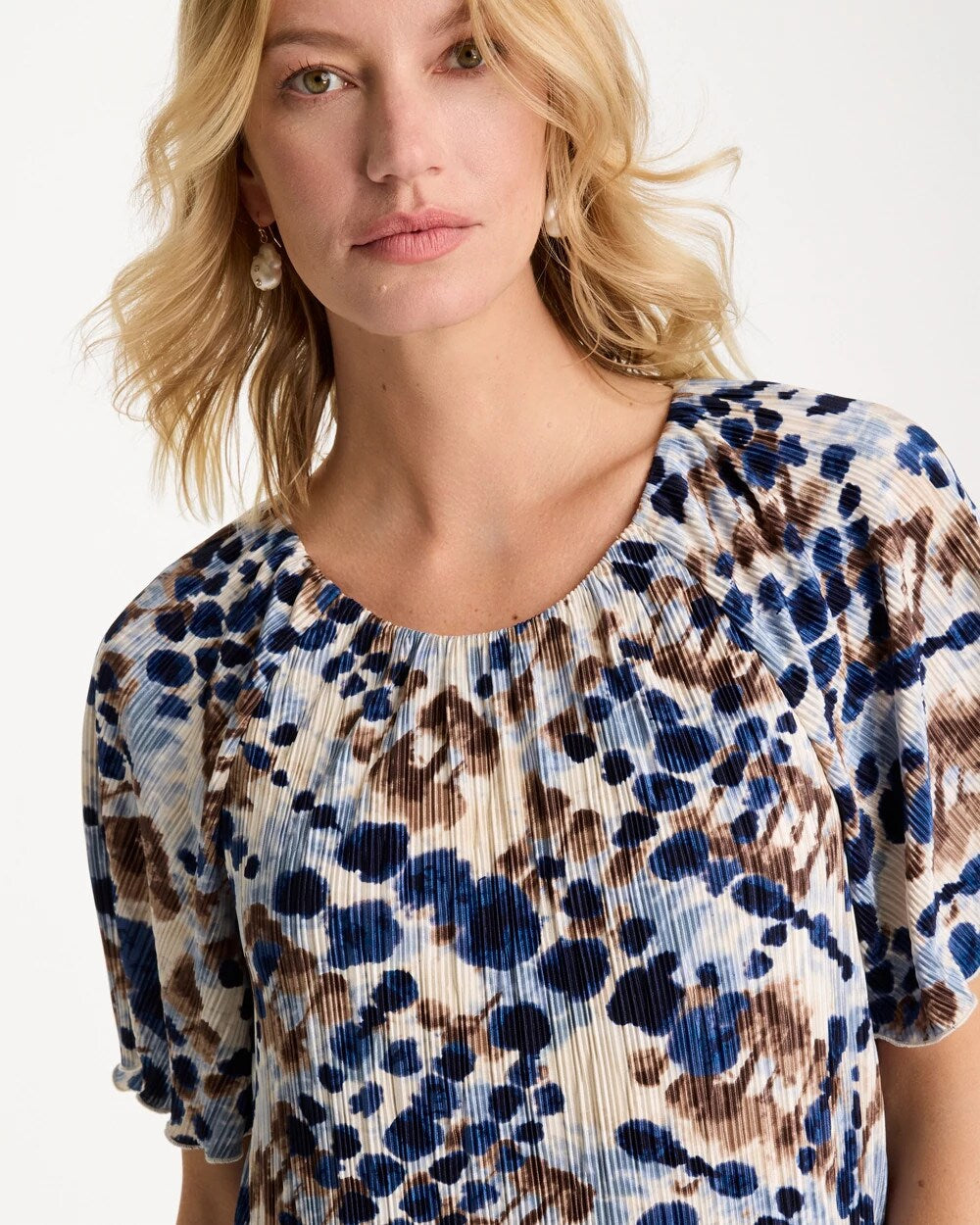 Printed Bodre Tee Passport Blue - Chico's