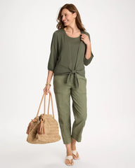 Knit Gauze Tank Kelp Forest - Chico's