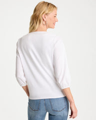 Knit Gauze Tie-Front Cardigan Alabaster - Chico's