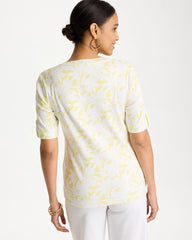 Printed Pima Elbow-Sleeve Tee Sage Lime - Chico's