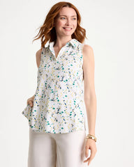 Printed Collared Tunic Tank Sage Lime - Chico's