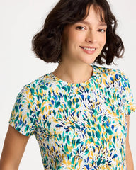 Printed Cotton Stretch Cap-Sleeve Tee Alabaster - Chico's