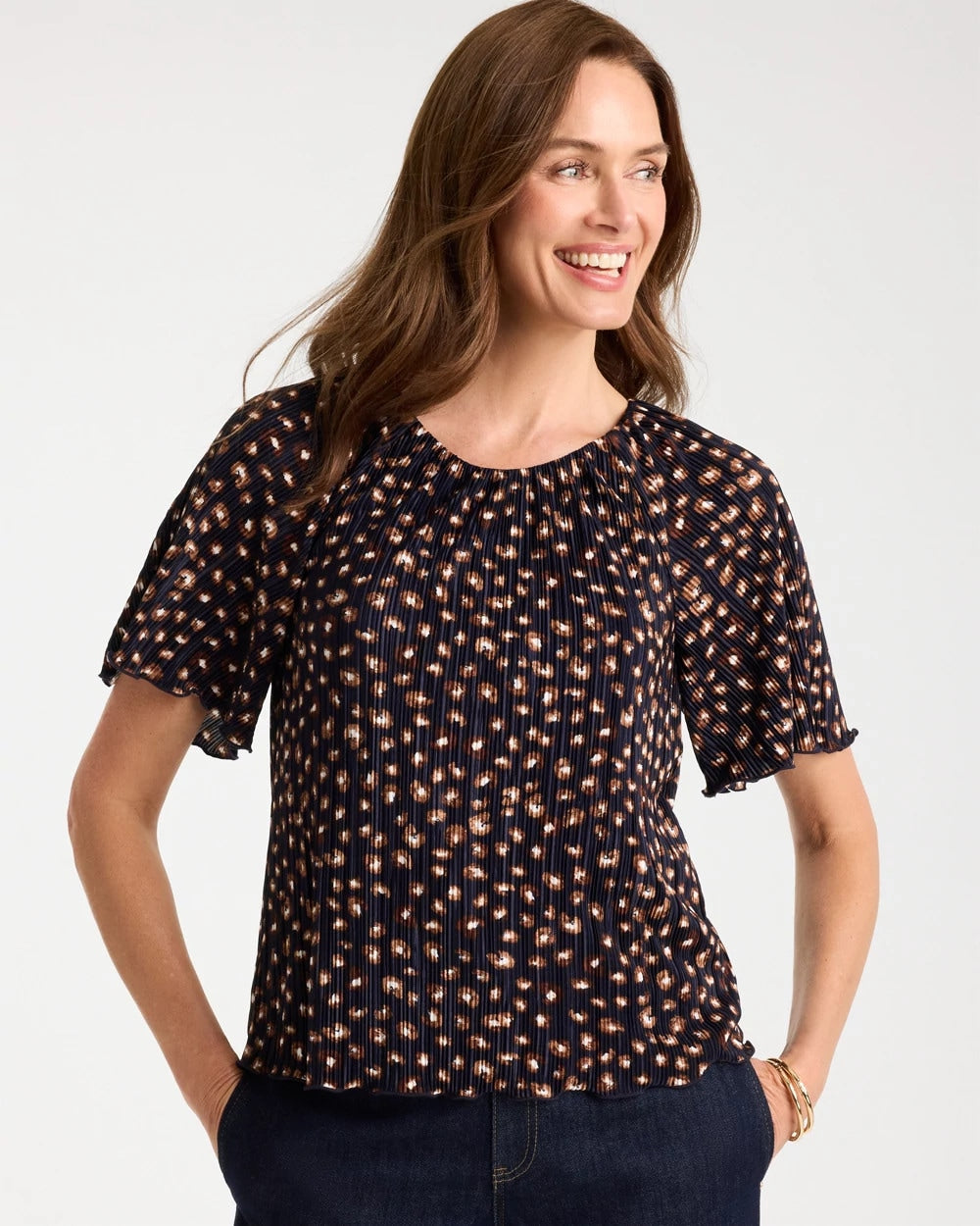 Spotted Bodre Tee Passport Blue - Chico's