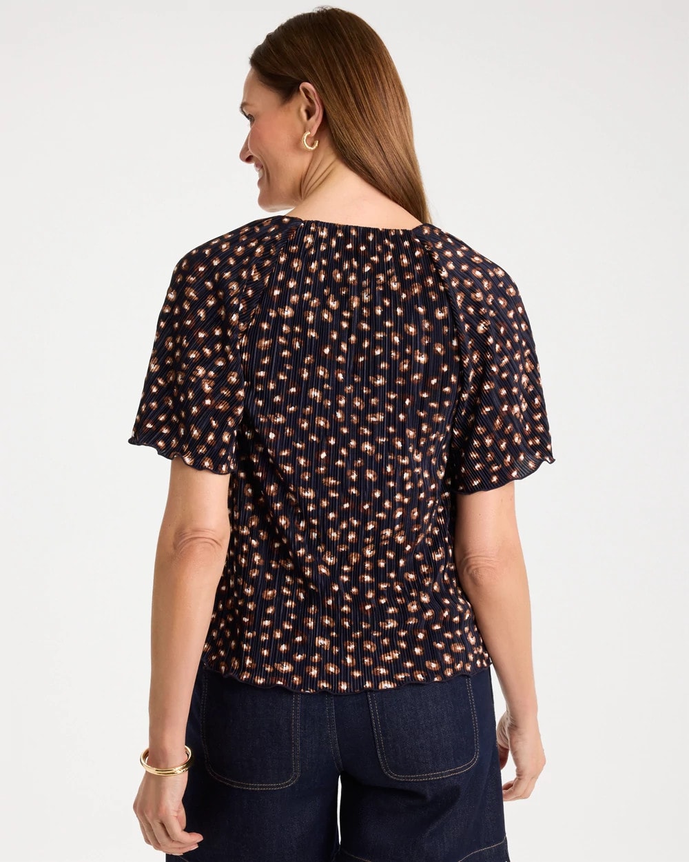 Spotted Bodre Tee Passport Blue - Chico's