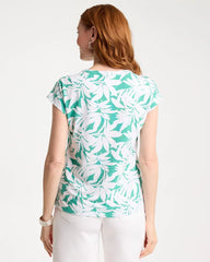 Refined Palm Button Tee Green Clover - Chico's
