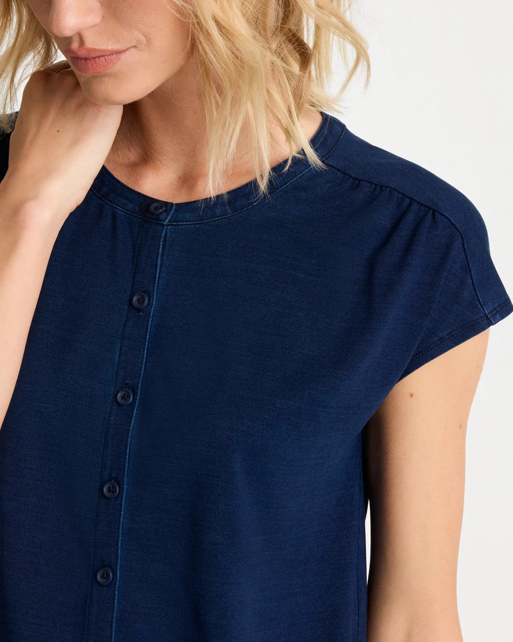 Refined Denim Button Tee Riviera Authentic - Chico's