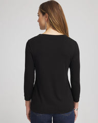 Pima Cotton 3/4 Sleeve Tee Black - Chico's