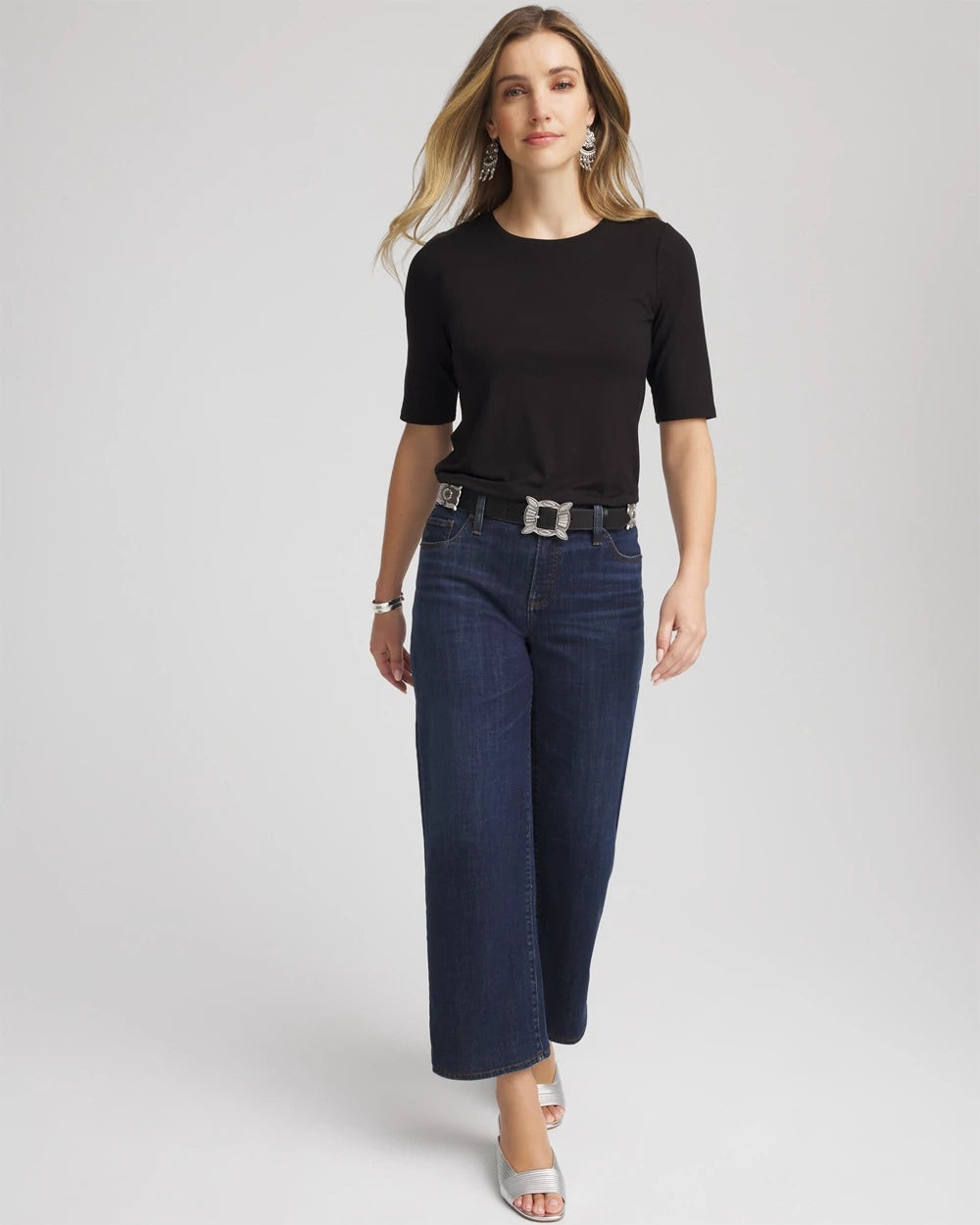 Elbow Sleeve Tee Black - Chico's