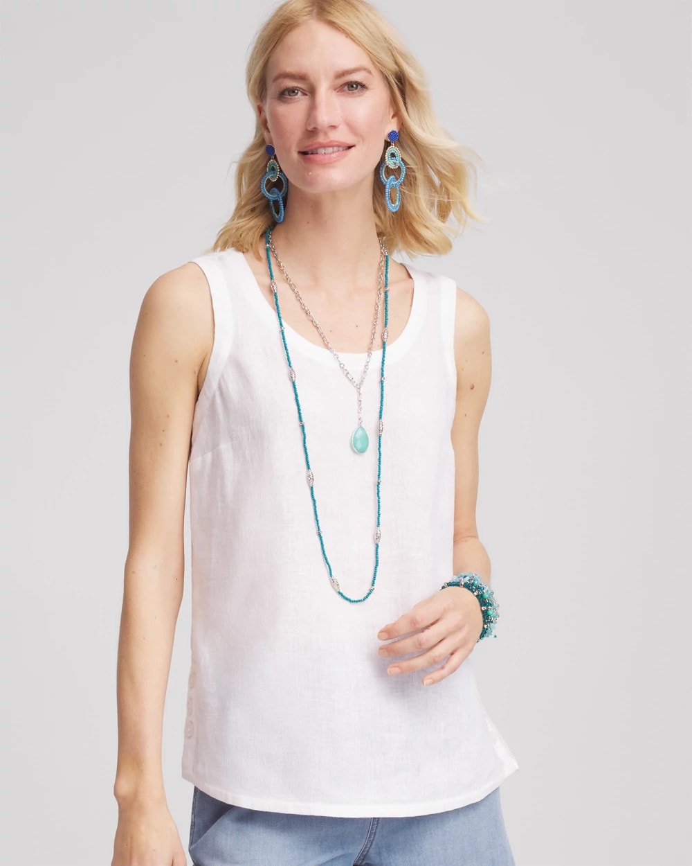 Sleeveless Linen Tank Top Alabaster - Chico's