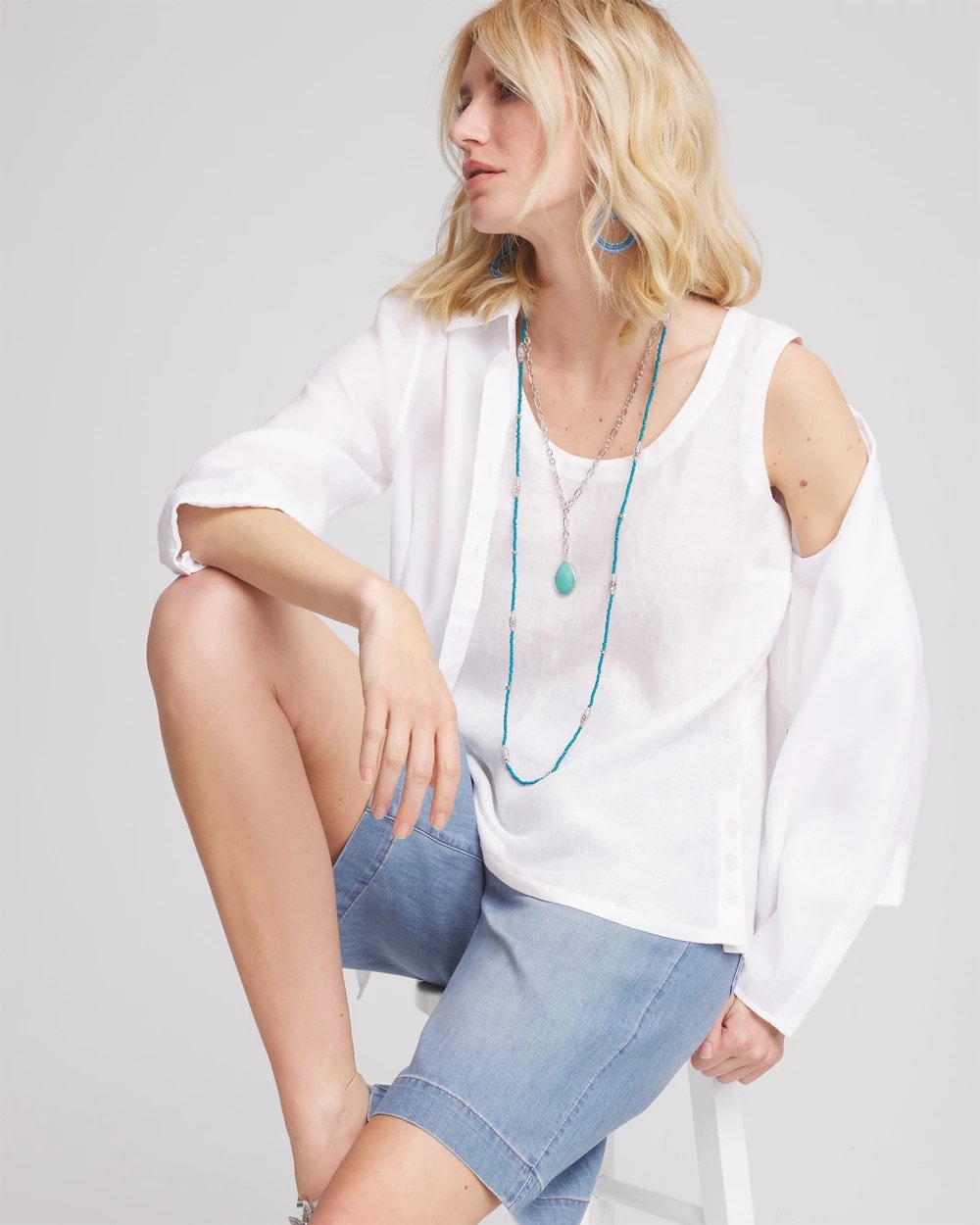 Sleeveless Linen Tank Top Alabaster - Chico's
