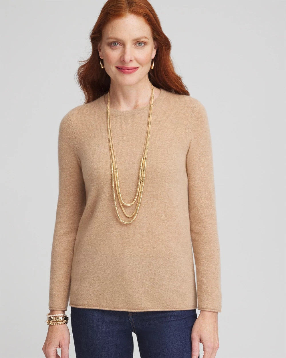 Cashmere Crewneck Sweater Camel - Chico's