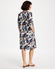Poplin Cotton Popover Printed Dress Passport Blue - Chico's