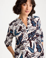 Poplin Cotton Popover Printed Dress Passport Blue - Chico's