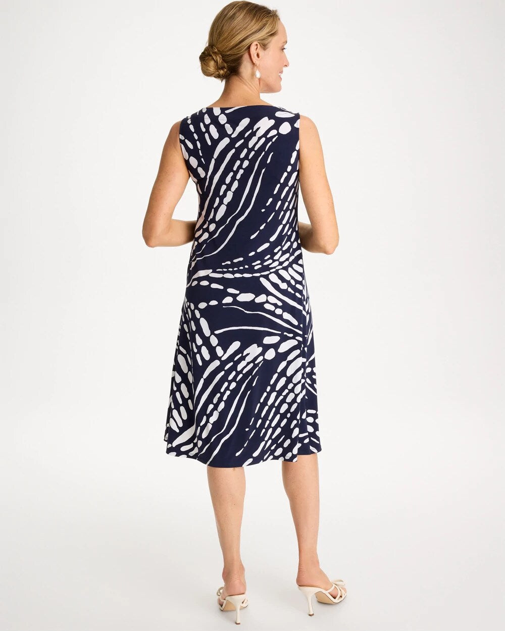 Jersey Knit Printed Shift Dress Passport Blue - Chico's