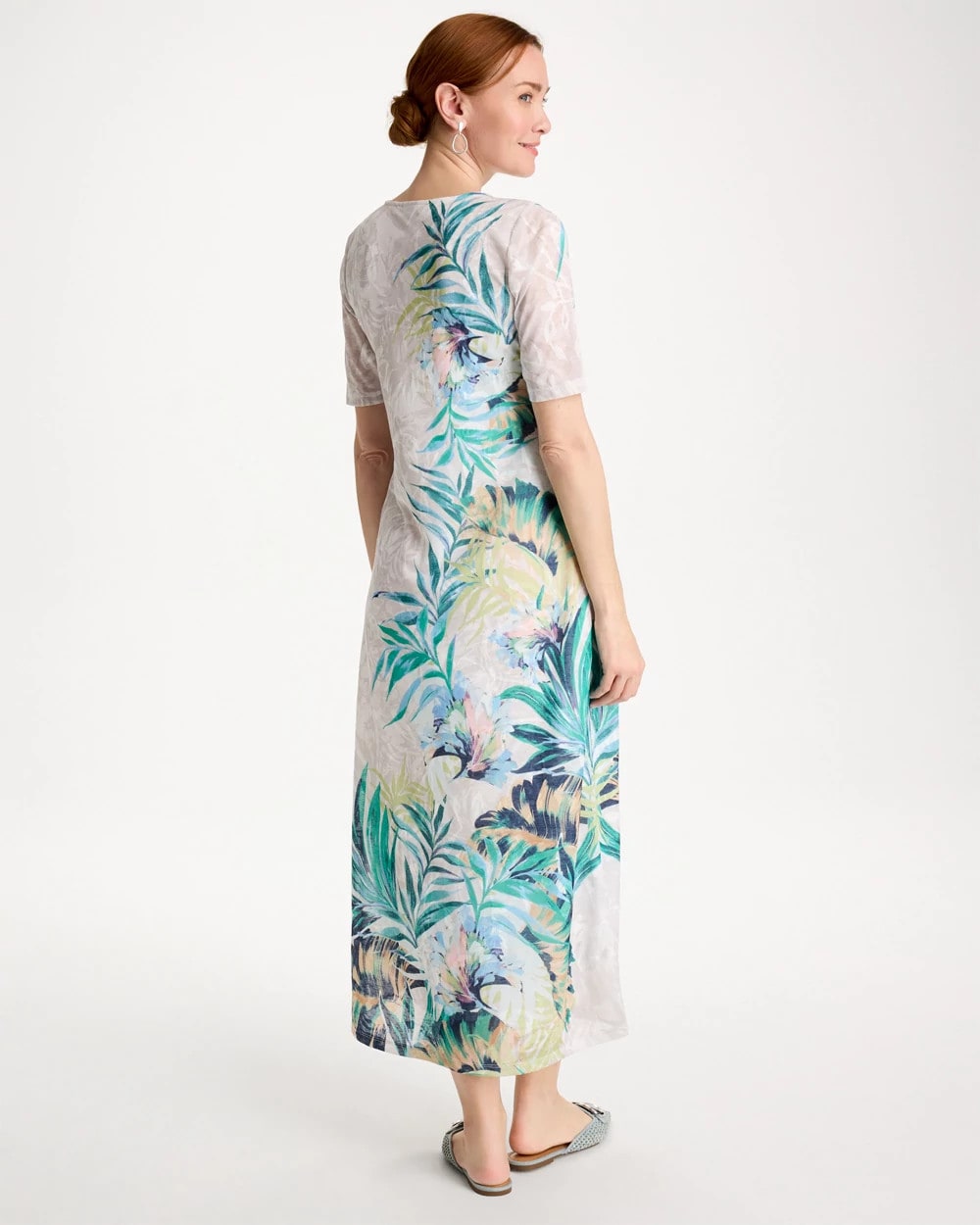 Jersey Knit Tropical Maxi Dress Alabaster - Chico's